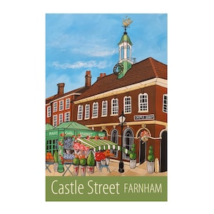 Castle Street Farnham travel poster print by Susie West