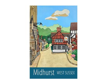 Midhurst Sussex travel poster print by Susie West