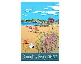 Broughty Ferry Dundee travel poster print by Susie West