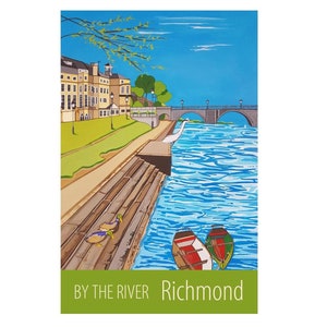 Richmond by the river travel poster print by Susie West