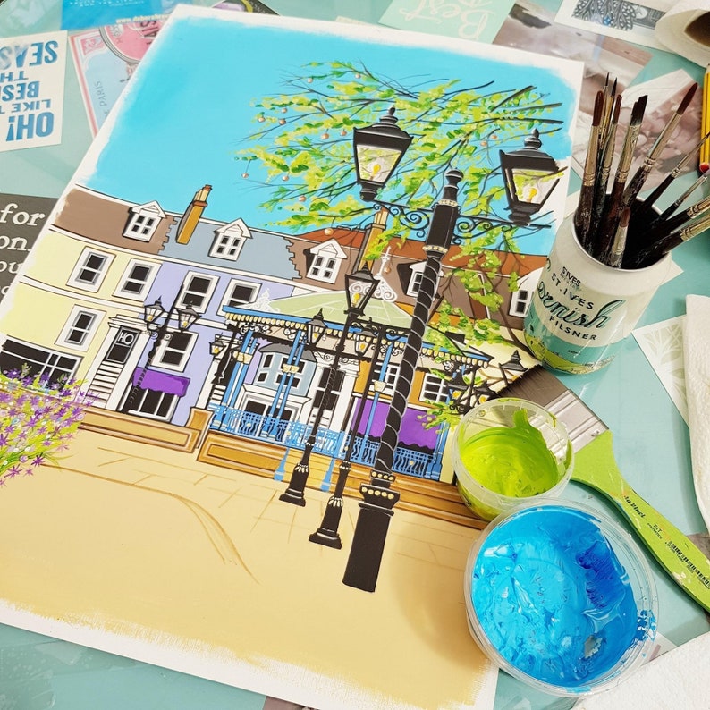 Horsham Carfax original acrylic painting by Susie West