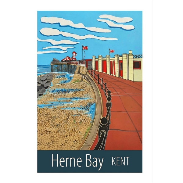 Herne Bay Kent travel poster print by Susie West