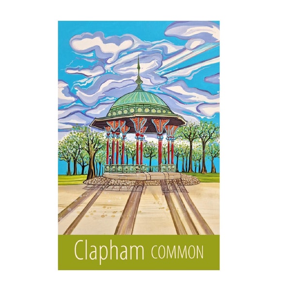 Clapham Common travel poster print by Susie West