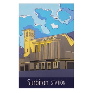 Surbiton Station Reiseposter Druck von Susie West