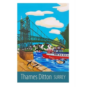 Thames Ditton Reiseplakat Druck von Susie West