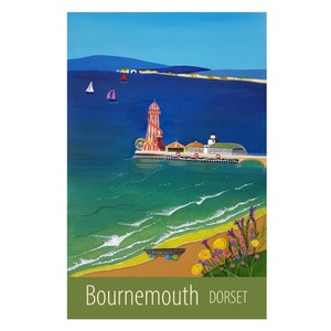 Bournemouth Dorset travel poster print by Susie West