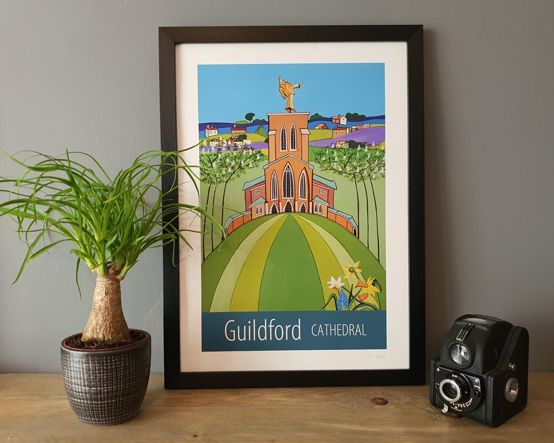 Guildford Cathedral Travel Poster Print by Susie West Etsy UK