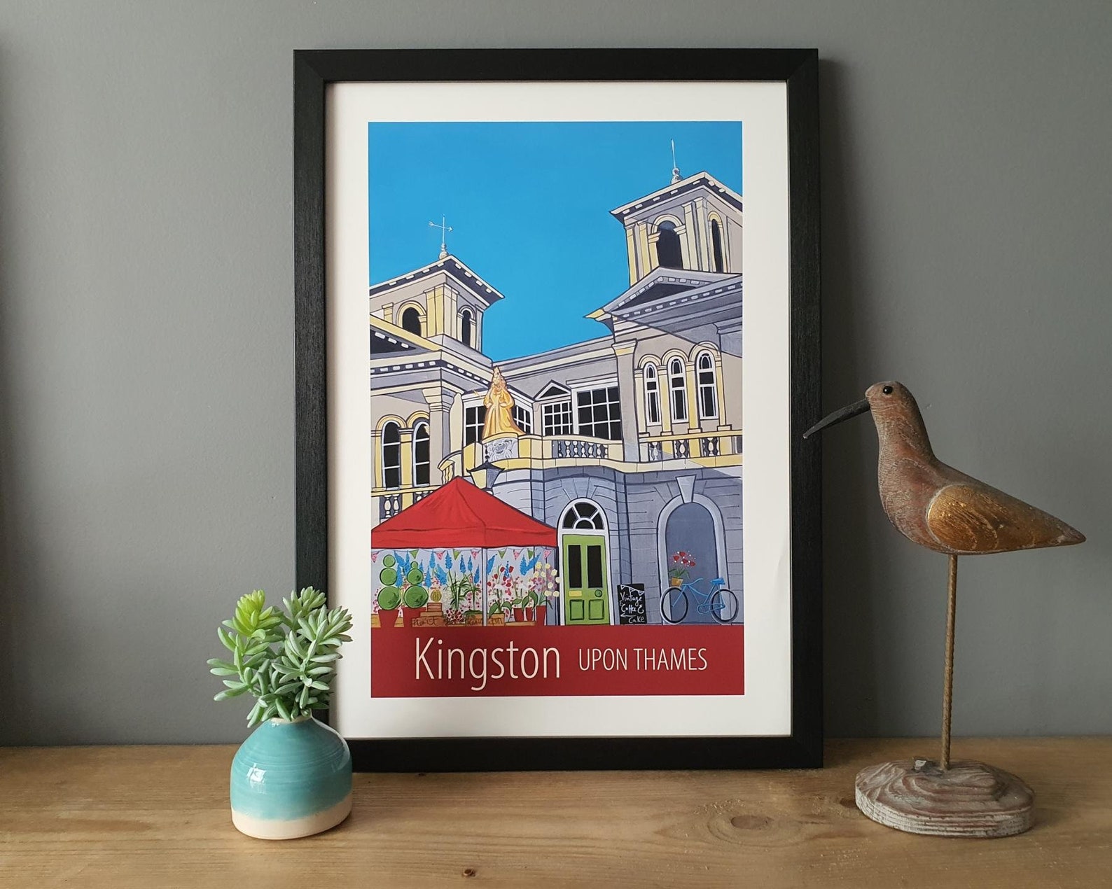 Kingston Upon Thames Travel Poster Print by Susie West Etsy