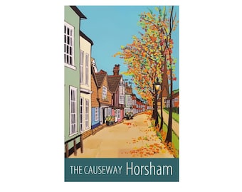 Horsham Causeway travel poster print by Susie West