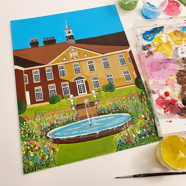 Priory Park Reigate travel poster print by Susie West