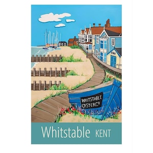 Whitstable Kent travel poster print by Susie West