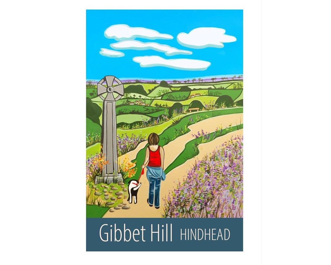 Hindhead Gibbet Hill Travel Poster Print by Susie West Etsy