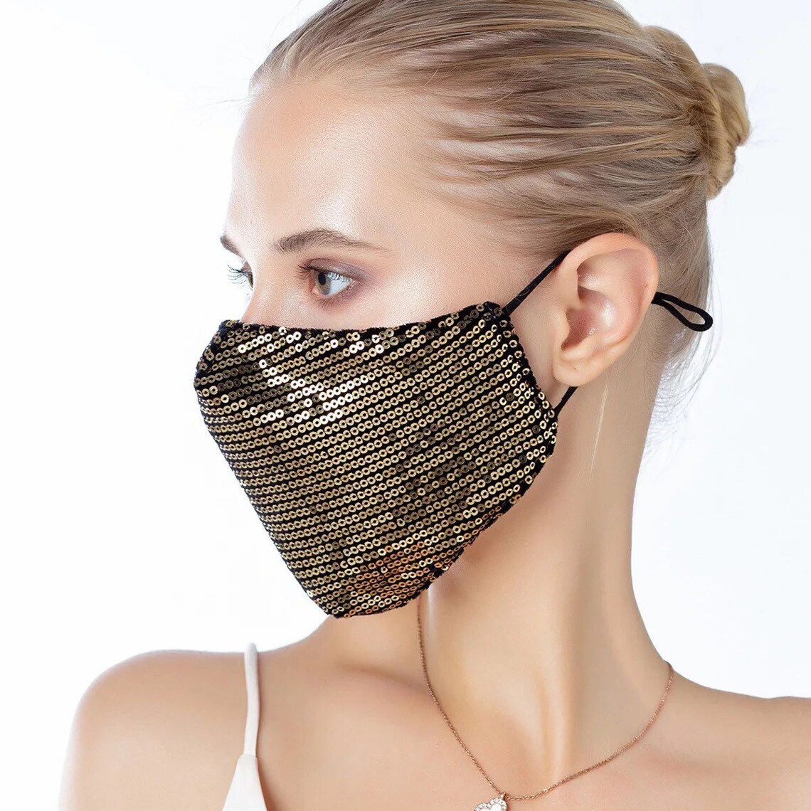 Womens Glitter Face Mask Sequins Reusable Face Covering for Etsy
