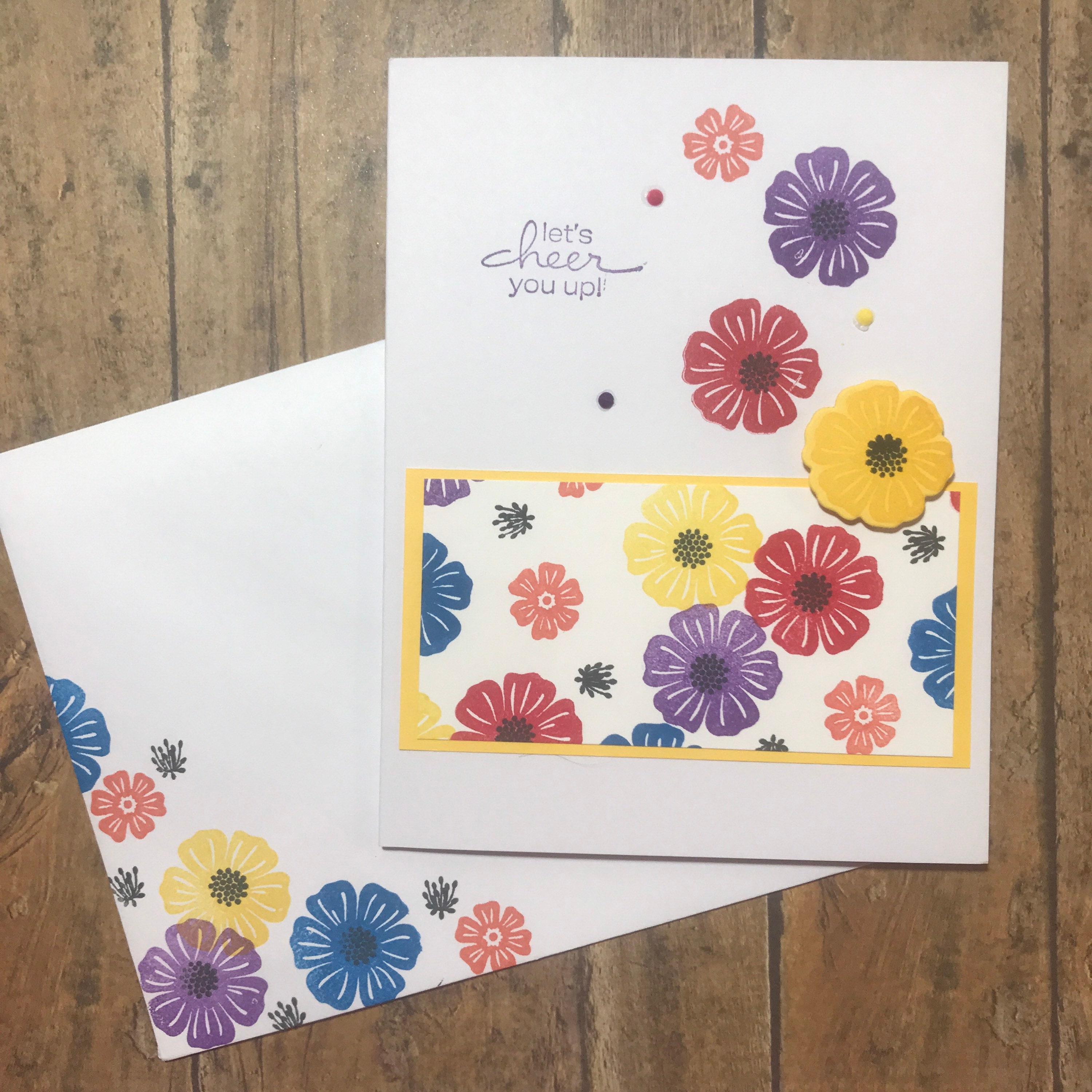 3 Card Set Send Someone Flowers to Cheer Them Up. Comes With Etsy Denmark