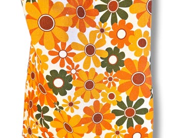Handmade 'Retro Daisy' Cotton/Canvas Tote Bag & scrunchie set