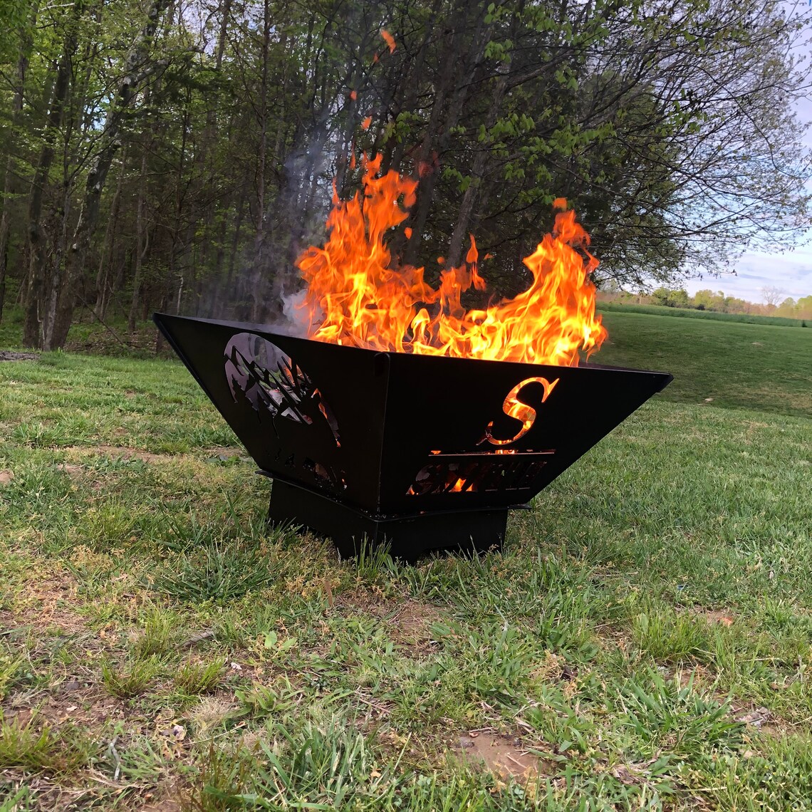 Custom Heavy Duty Portable Metal Fire Pit Etsy