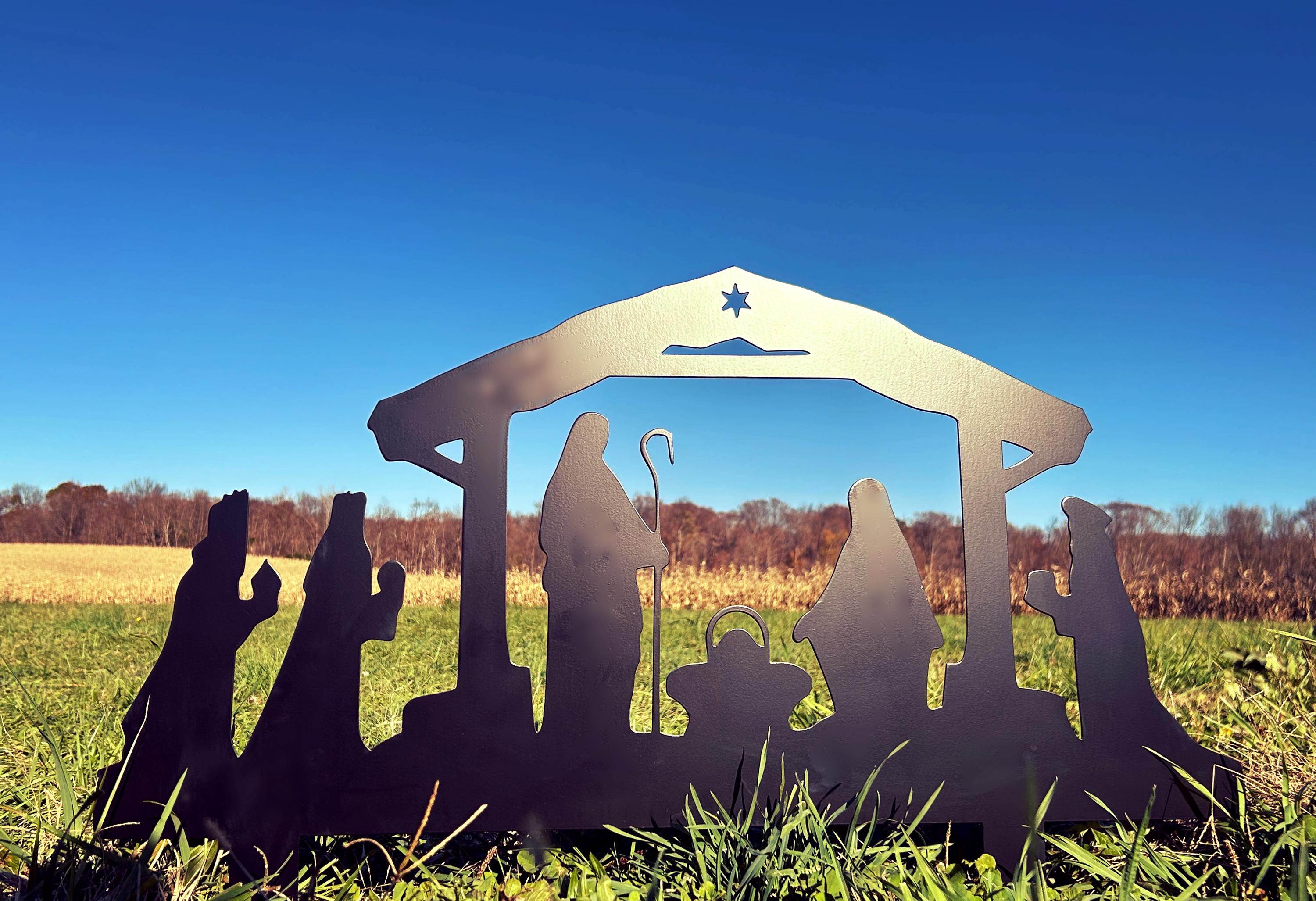 Metal Nativity Scene