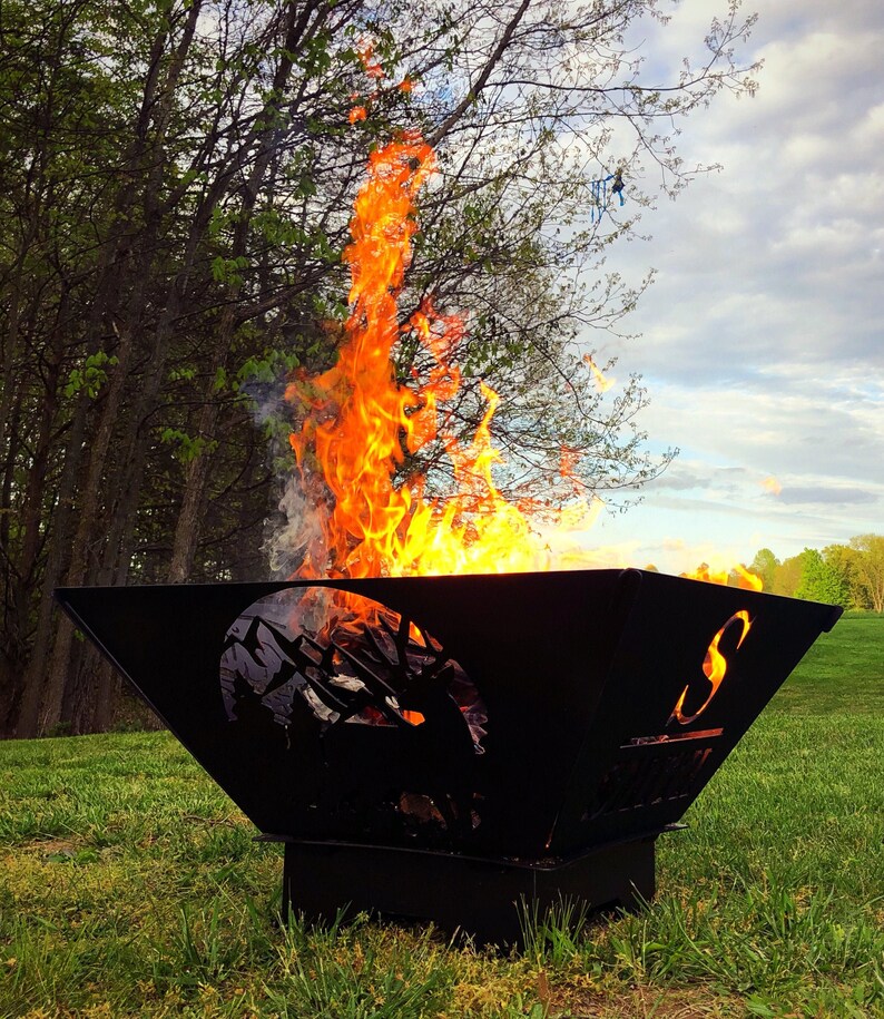 LARGE Custom Heavy Duty Portable Metal Fire Pit Etsy