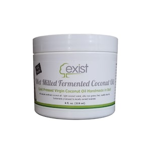 Virgin Coconut Oil - 100% pure wildcrafted, cold pressed, wet milled fermented virgin coconut oil from Bali, 4 fl. oz.