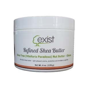 Organic Refined Shea Butter - 100% pure organic shea tree nut butter from Ghana, Net Wt. 6 oz