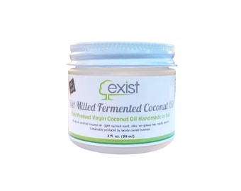 Virgin Coconut Oil - 100% pure wildcrafted, cold pressed, wet milled fermented virgin coconut oil from Bali, 2 fl. oz.