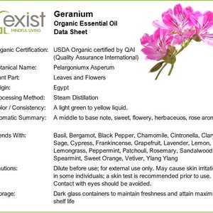 Organic Geranium Essential Oil Pure Therapeutic Grade image 2