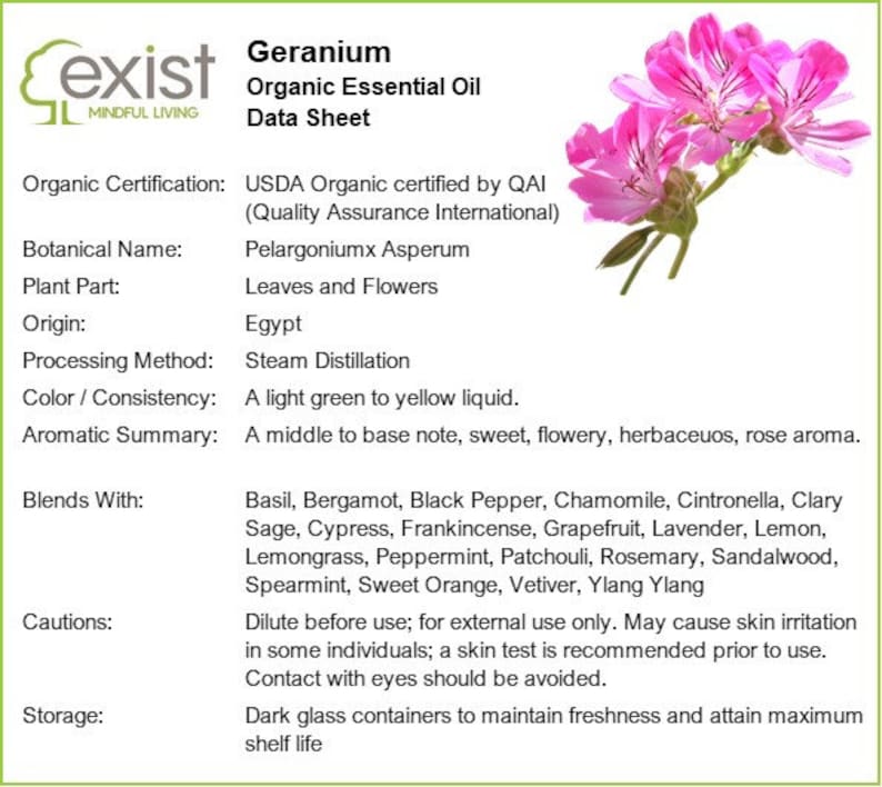 Organic Geranium Essential Oil Pure Therapeutic Grade image 2