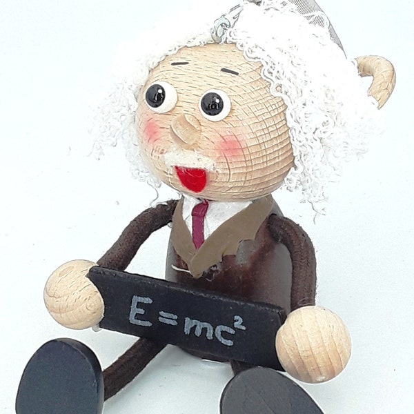 Albert Einstein Bouncy Puppets handmade wooden springy home decoration Funny Gift Graduation Father's Day