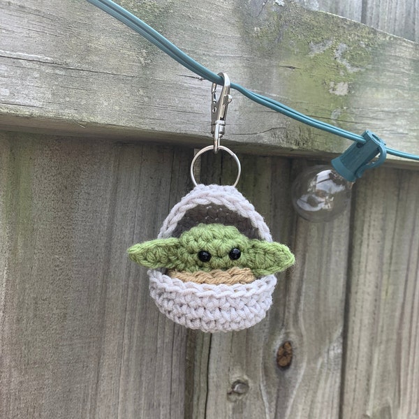 Baby Alien Child in Pod Crochet Keychain