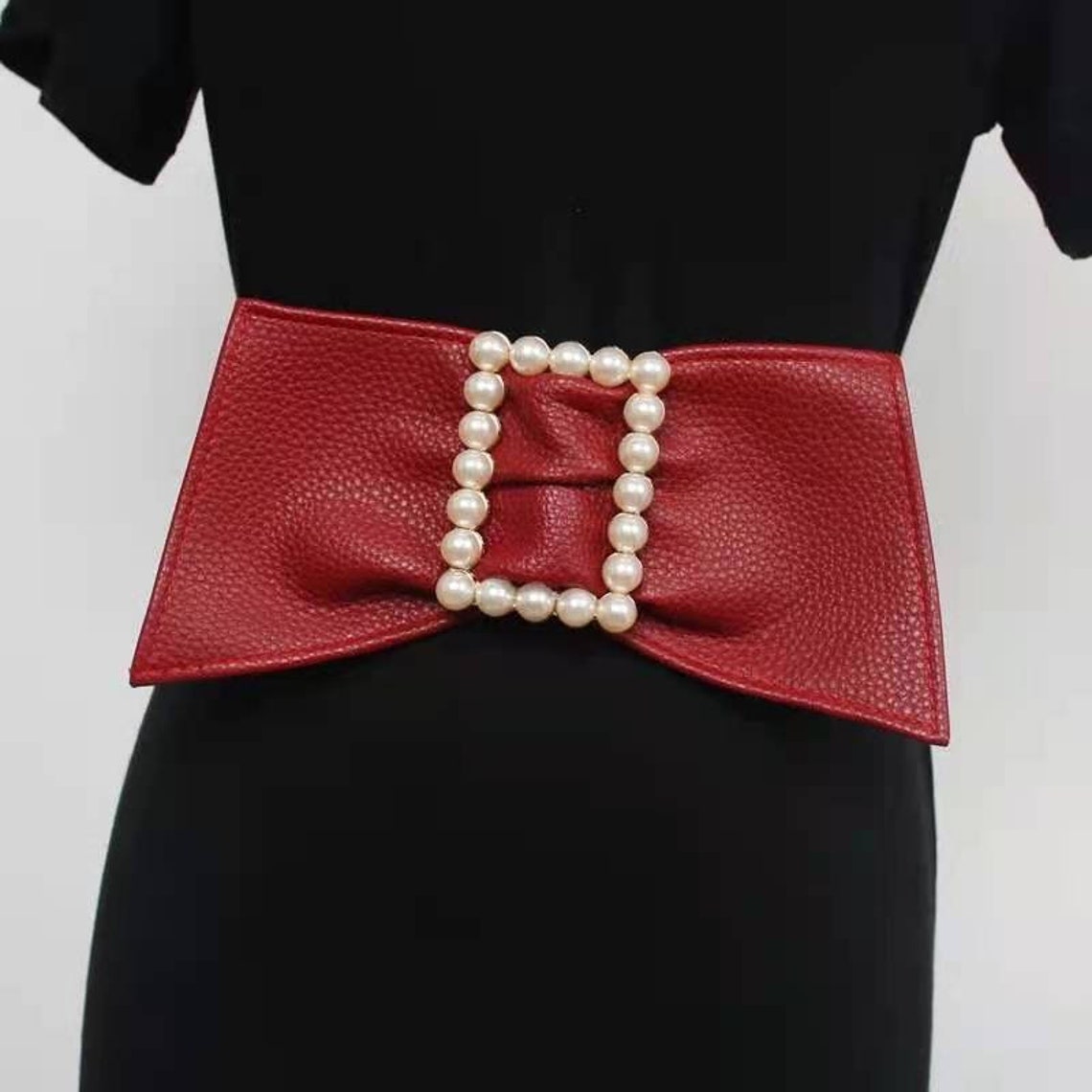 AWOCAN Damen Gürtel Mit Rosen-Blume - Leder Taillengürtel Für Kleider