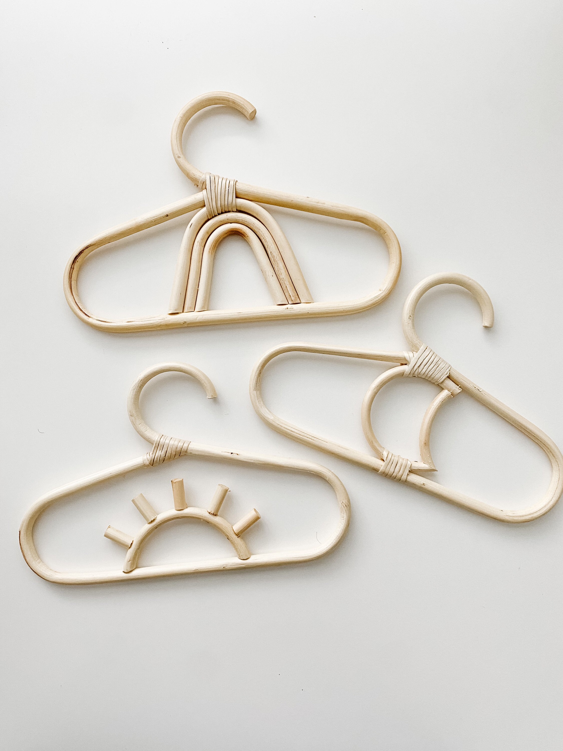 Rattan Baby Clothes Hangers - Set of 3