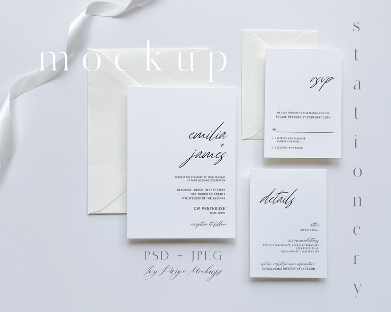 Download 5x7 Invitation Suite Mockup Card Mockup 5x7 Wedding Mockup | Etsy