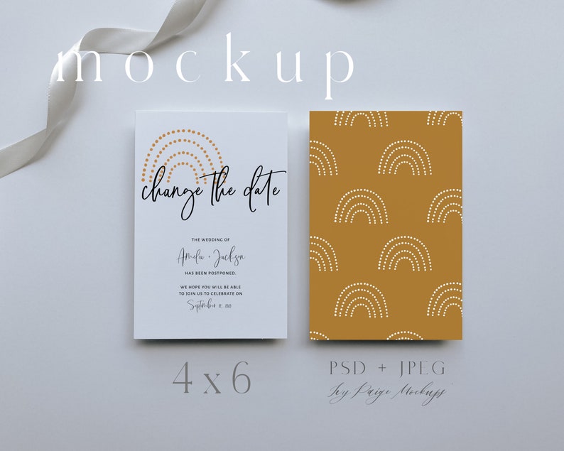 4x6 Invitation Mockup Double Sided Card Mock up 4x6 Wedding | Etsy