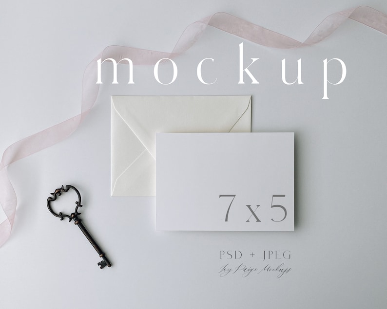 5x7 Invitation Mockup Landscape Card Mockup 7x5 Wedding Etsy