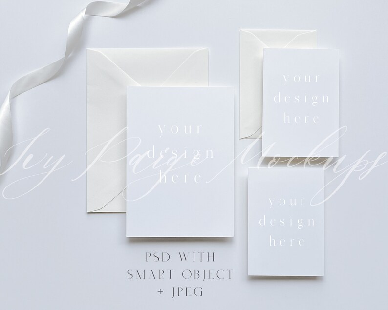 Download 5x7 Invitation Suite Mockup Card Mockup 5x7 Wedding Mockup ...