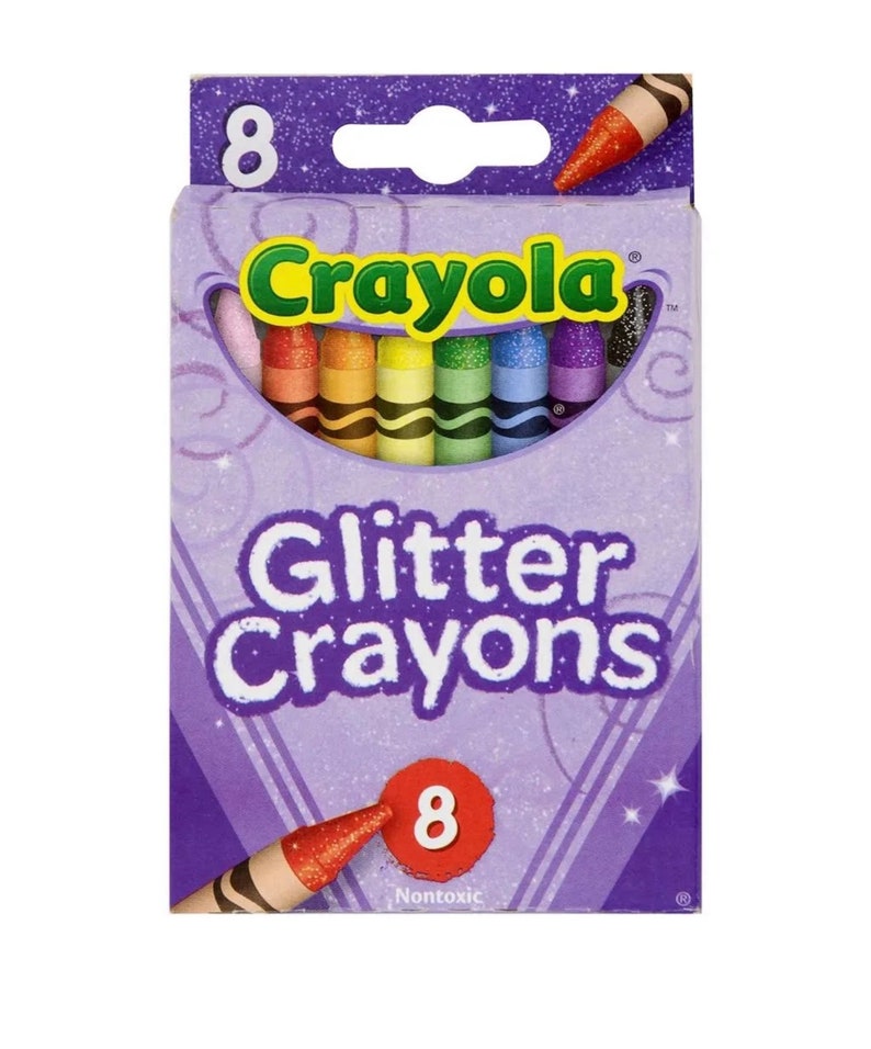 2 Crayola Glitter Crayons 8 Pack Etsy