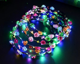 LED Glowing Crown Flower Headband