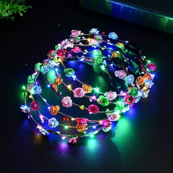 Tyr ekspedition Flock LED Glowing Crown Flower Headband - Etsy