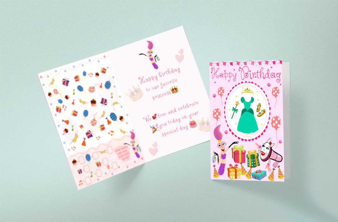 FAIRY CROWN Princess Colorful Fun Birthday Card -  Canada