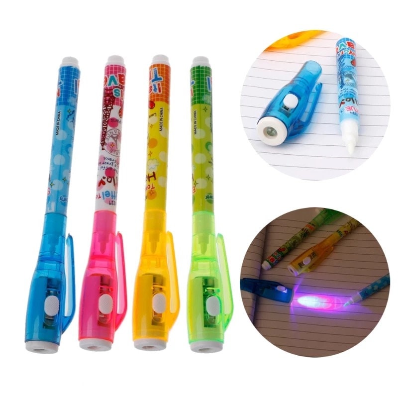 5/10 Pack Invisible Ink Pen with UV Black Light Secret Spy Pens Magic Disappearing Ink Markers School Supplies Kids Christmas Party Favors Birthday