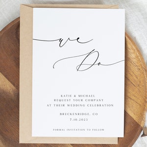 Bewaar de datum minimalistische stijlvolle bruiloft uitnodiging digitale download sjabloon moderne bruiloft stationaire uitnodiging afdrukbare Kit BROOK #32