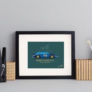 Framed Renault Alpine A110 legendary Group B rally car print image 1