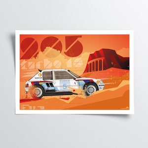 The 1985 Acropolis Rally - Timo Salonen Victory Poster | Peugeot 205 Turbo 16 | Group B Rally Art Poster