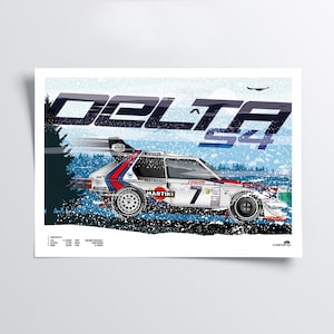 Rally di Monte Carlo del 1986 - Manifesto della vittoria di Henri Toivonen / Leggenda del Rally del Gruppo B / Manifesto artistico della Lancia Delta S4