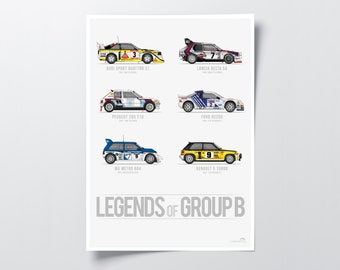Group B Rally Legends Poster: 1980s Motorsport Art for Car Enthusiasts