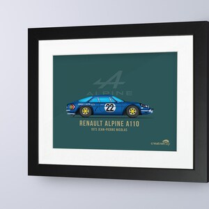 Framed Renault Alpine A110 legendary Group B rally car print image 4