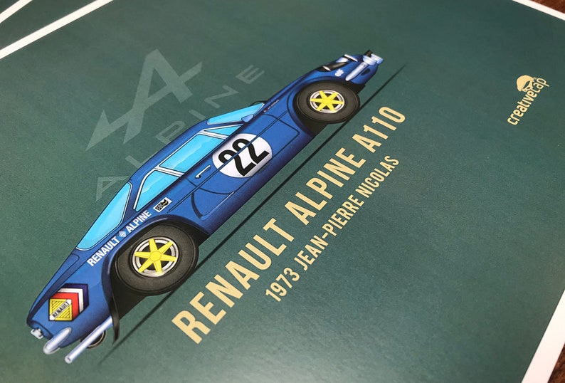 Framed Renault Alpine A110 legendary Group B rally car print image 3