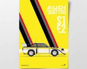 Audi Quattro S1 Rally Car Poster | Group B Motorsport Wall Art Print