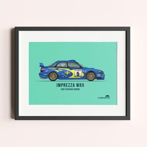 Framed Impreza WRX Print - Legendary Rally Car Artwork - Iconic Motorsport Wall Art for Car Enthusiasts