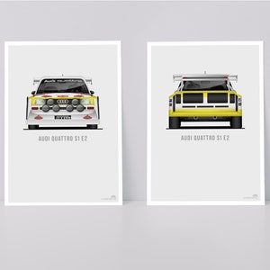 Quattro S1 Rally Car Postcards - Group B Motorsport Wall Art - Motorsport Art Prints - Racing Postcards for Car Enthusiasts
